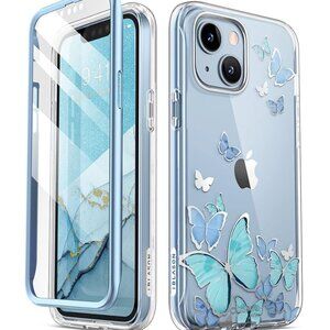 NEW Blue Butterfly Slim, Stylish, 360-Case for Apple iPhone 14 or 13 (6.1-inch)